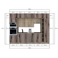 Bucatarie ZONE B COMBI 320 FRONT PAL K002 / decor K366